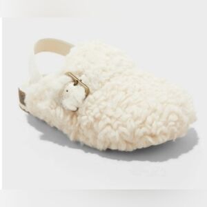 Toddler Size 8 Girls' Mila Faux-Shearling Clog Loafer Slippers - Cat & Jack